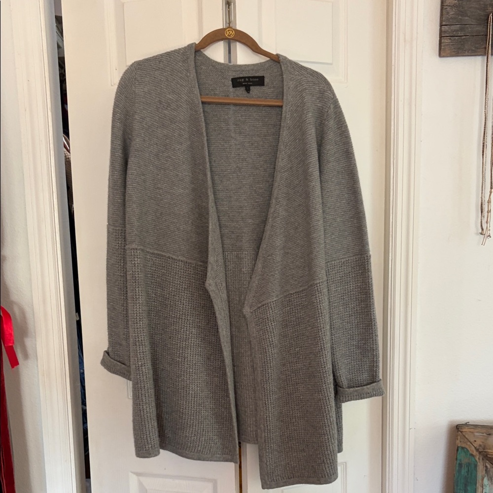 rag & bone Gray Open Cardigan